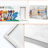 JOOZ Letters Paint by Numbers Kit for Adults with Frame, Paint by Number for Beginners with Easel, DIY Letters Flowers Easy Paint by Number Kits Framed Canvas for Home Wall Decor 8 x 12 Inch, A JOOZ