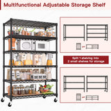 PrimeZone 6 Tier Wire Shelving with Wheels 79''H 1500lbs Storage Shelves NSF Certified Heavy Duty Steel Metal Shelf Adjustable Rolling Rack Kitchen Garage Closet Pantry Laundry 79''HX36''WX16''D PrimeZone