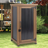 Outdoor Storage Cabinet Waterproof with Metal Top, Wooden Potting Bench Table Tool Organizer with Adjustable Shelf for Patio Backyard Garden PetsCosset