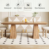 LITTLE TREE Dining Table for 6 People, Wooden Table, Rectangle Furniture with Heavy Duty Legs, Modern Kitchen Table for Home, Dining Room, Oak LITTLE TREE