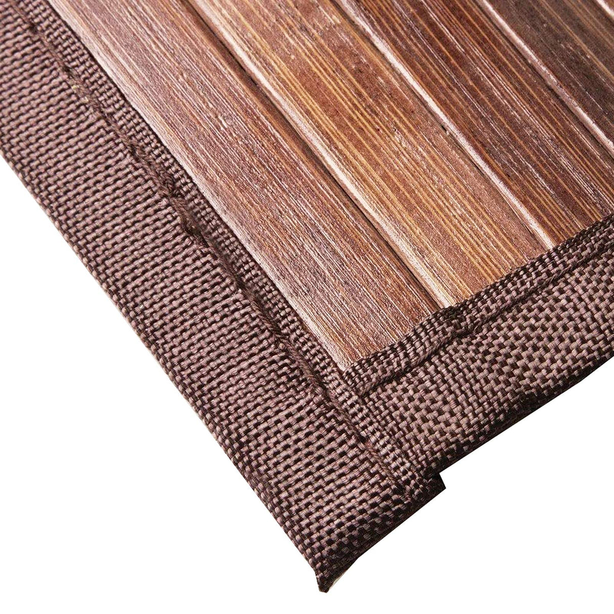 Queensell Bamboo Rug – Bamboo Bathroom Accessories Area Rug – Bamboo Bath Mat – Bathroom Rugs – Bamboo Runner Small Rug 17" x 24" Dark Brown Queensell