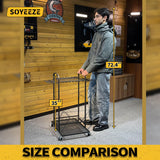 SOYEEZE Garden Tool Organizer with Lockable Wheels, Heavy Duty 3-Tier Yard Tower Tool Rack for Garage, Holds Up to 35 Long-Handled Tools, Garden Tool Cart with 12 Hooks for Tool Organization Storage SOYEEZE