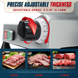 BIEAMA Commercial Meat Slicer, 10" Electric Food Slicer, 240W Premium Chromium-plated Steel Blades Adjustable Thickness 0-12mm Deli Meat Slicer Machine for Home BIEAMA