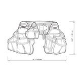 ToughBuilt - 4-piece Contractor Tool Belt Set - Heavy Duty and Durable - 3 Cliptech Pouches and padded Toolbelt - (TB-CT-101-4P) ToughBuilt