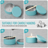 MeiGlow 6oz Macaron-Color Candle Tins 12PCS, Empty Matte Candle Jars Candle Containers with Lids, Wicks, Stickers, Wicks Holder for DIY Candle Making MeiGlow