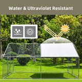 Outdoor Metal Chicken Coop Large Walk-in Poultry Cage Spire-Shaped Chicken Run with Waterproof and Anti-Ultraviolet Cover for Outside,Backyard and Farm,13' L x 9.8' W x 6.4' H HOOYEAH