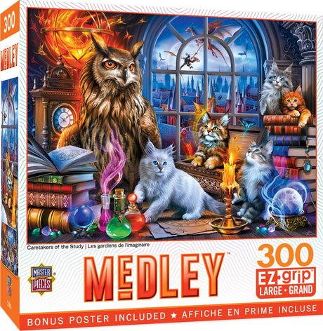 Masterpieces 300 Piece EZ Grip Jigsaw Puzzle - Caretakers of The Study - 18" x 24" Masterpieces