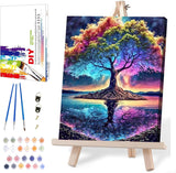 Tree of Life Paint by Numbers Kit for Adults Beginner with Wooden Framed,Adult Paint by Number Kits On Canvas,Adults' Paint-by-Number Kits DIY Oil Painting Kits for Gift Home Wall Decor 12x16 Inch MIRCVSH