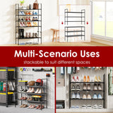 Sakugi Shoe Rack with Non-Woven Fabric - 3-Tier Shoe Organizer for Closet, Garage, Corridor & Entryway, Sturdy and Stackable, X-Large, Black Sakugi