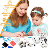 Air Dry Clay Kit,24 Colors Modeling Clay with 5 Sculpting Tools,4 Plastic Balls,Ball Chains and Tutorials,Foam Clay,Model Magic Clay - DIY Present for Boys & Girls NafuXiaJJia