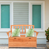 VINGLI 40-Inch Wooden Outdoor Storage Bench with 30 Gallon Capacity VINGLI