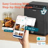 COSORI 6.8Qt Air Fryer, 12-in-1 Dual Blaze for 360° Crispy Meals, No Shaking & Preheating to Fast Cooking with Bake, Roast, Broil, 100+In-App Recipes, Dishwasher Safe COSORI