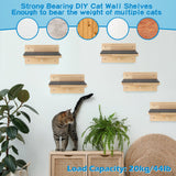 Lenwen Set of 6 Cat Wall Steps Shelf Shelves Wood Cat Climbing Shelves for Cat Mounted Furniture Cat Wall Bed Wood Cat Stairs with Non Slip Felt for Springboard Playing(Classic) Lenwen