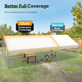 Quictent Large Metal Chicken Coop Run W/Nesting Box for 30+ Poultry with Heavy Duty Wire Mesh and Waterproof Roof Cover, Outdoor Walk-in Cage Peak Hen House for Yard Farm, 18x9x6.6FT Quictent