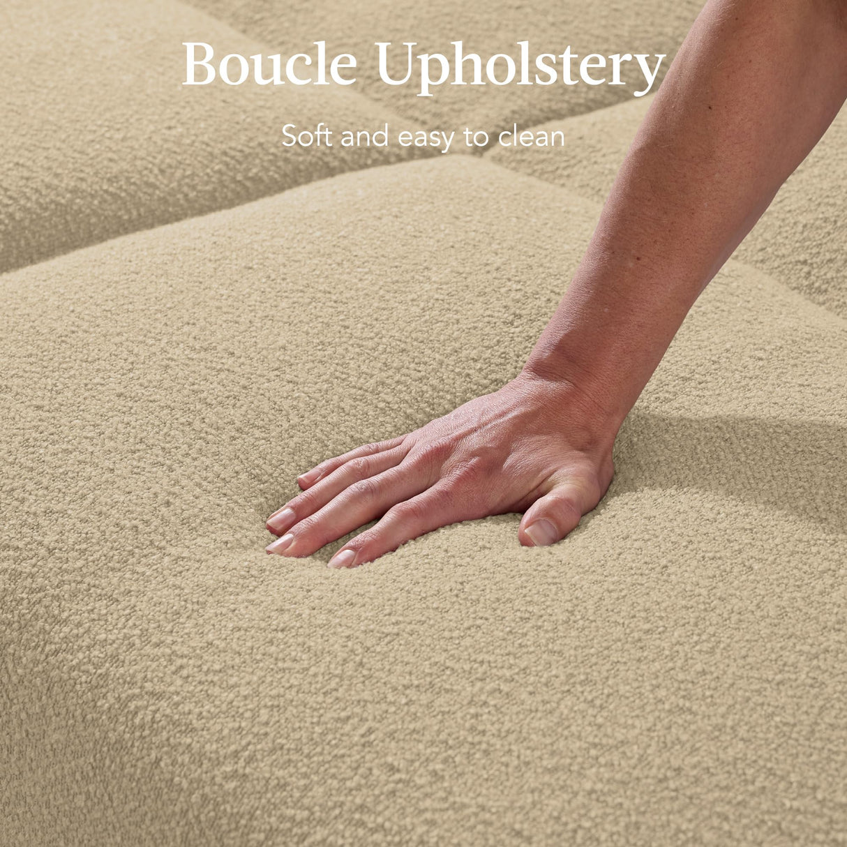 Best Choice Products 77" Mid Century Modern Boucle Loveseat Sofa, Couch, Convertible Sofa Sleeper Bed w/Real Wood, Removable Armrest - Oatmeal Best Choice Products