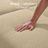 Best Choice Products 77" Mid Century Modern Boucle Loveseat Sofa, Couch, Convertible Sofa Sleeper Bed w/Real Wood, Removable Armrest - Oatmeal Best Choice Products