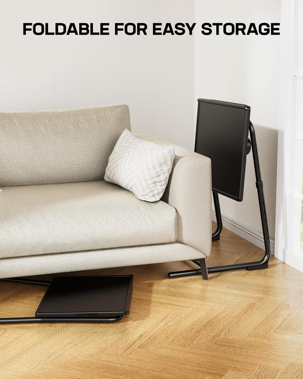 LORYERGO TV Tray - TV Table, Folding Table Trays, w/6 Height & 3 Tilt Angle, w/Cup Holder, Dinner Tray for Eating on Couch, Laptop, Bed & Couch LORYERGO