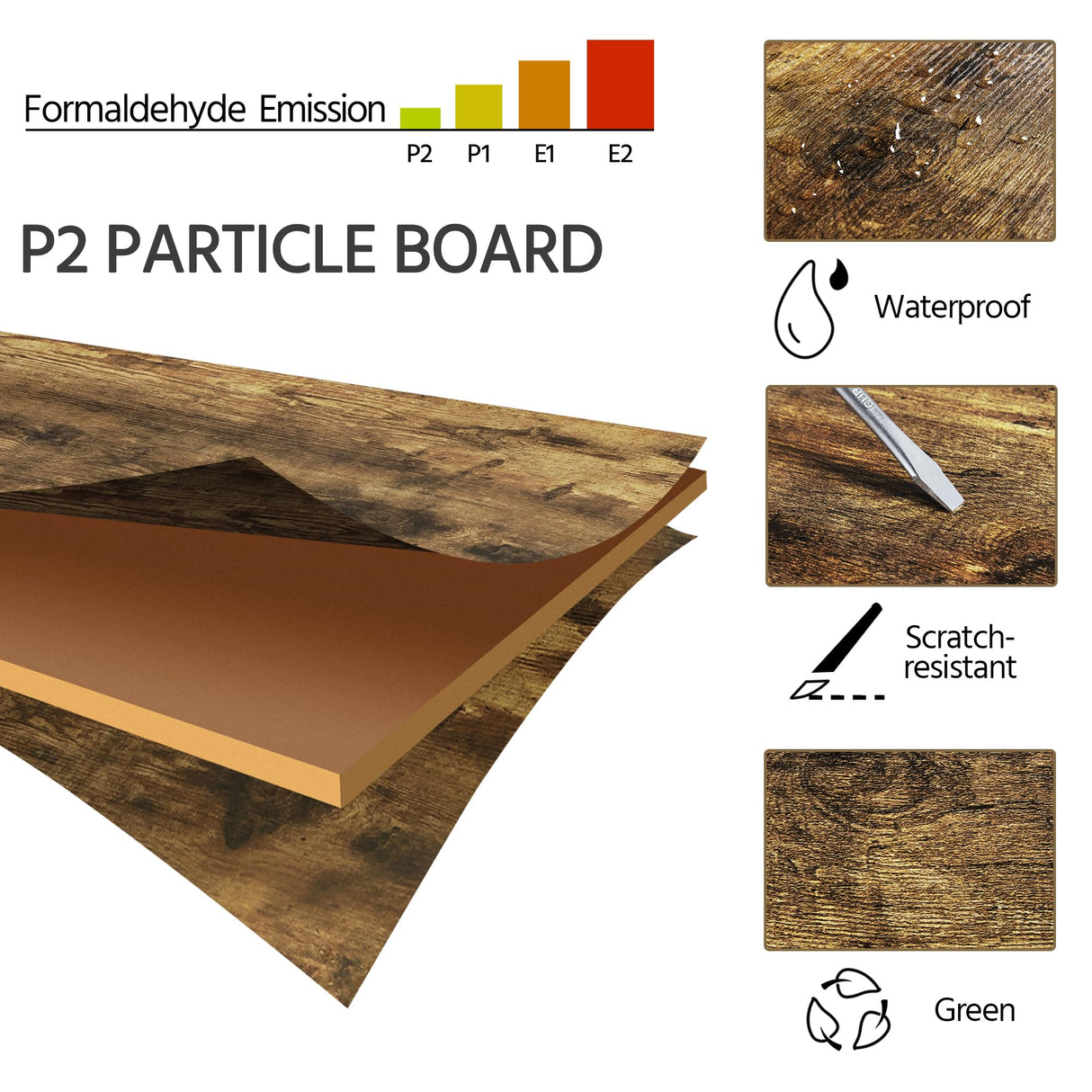 Yaheetech 3 Piece Dining Table Set - Kitchen Table & Chair Set - Breakfast Nook Table w/ 2 Stools, Space Saving Design for Dining Room Living Room Apartment, Rustic Brown Yaheetech