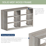 Modern 6-Drawer Dresser with Spacious Storage,Sturdy Wood Frame, and Large Capacity Drawers, Dressers for Bedroom, Home Organization Storage for Living Room or Hallway, Grey Techni Home