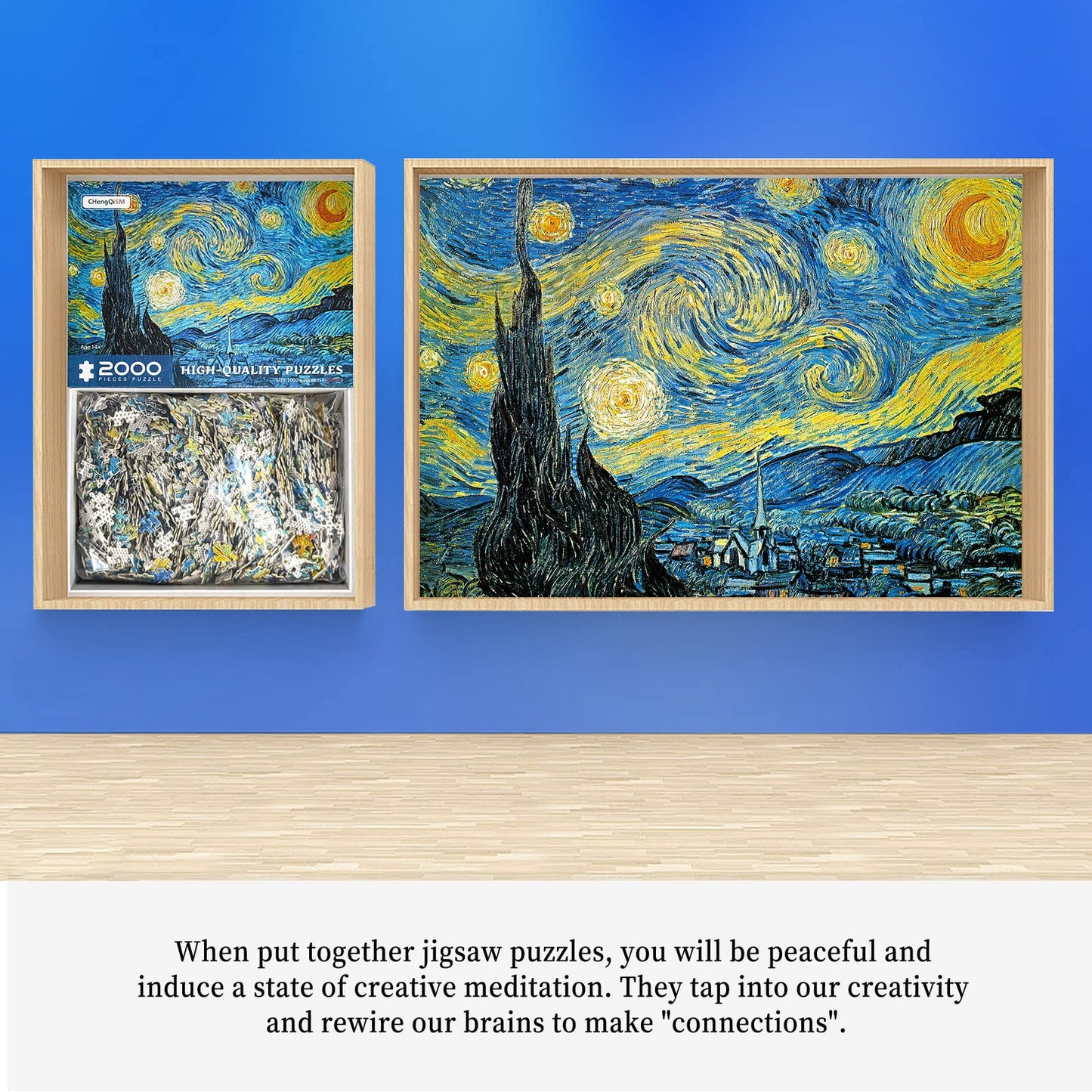 2000 Piece Puzzle,The Starry Night 2000 Piece Puzzles for Adults,Van Gogh Puzzles for Adults 2000 Pieces and Up,Puzzle 2000 Pieces,Jigsaw Puzzles 2000 Pieces,Oil Painting Puzzles 2000 Pieces - WoodArtSupply