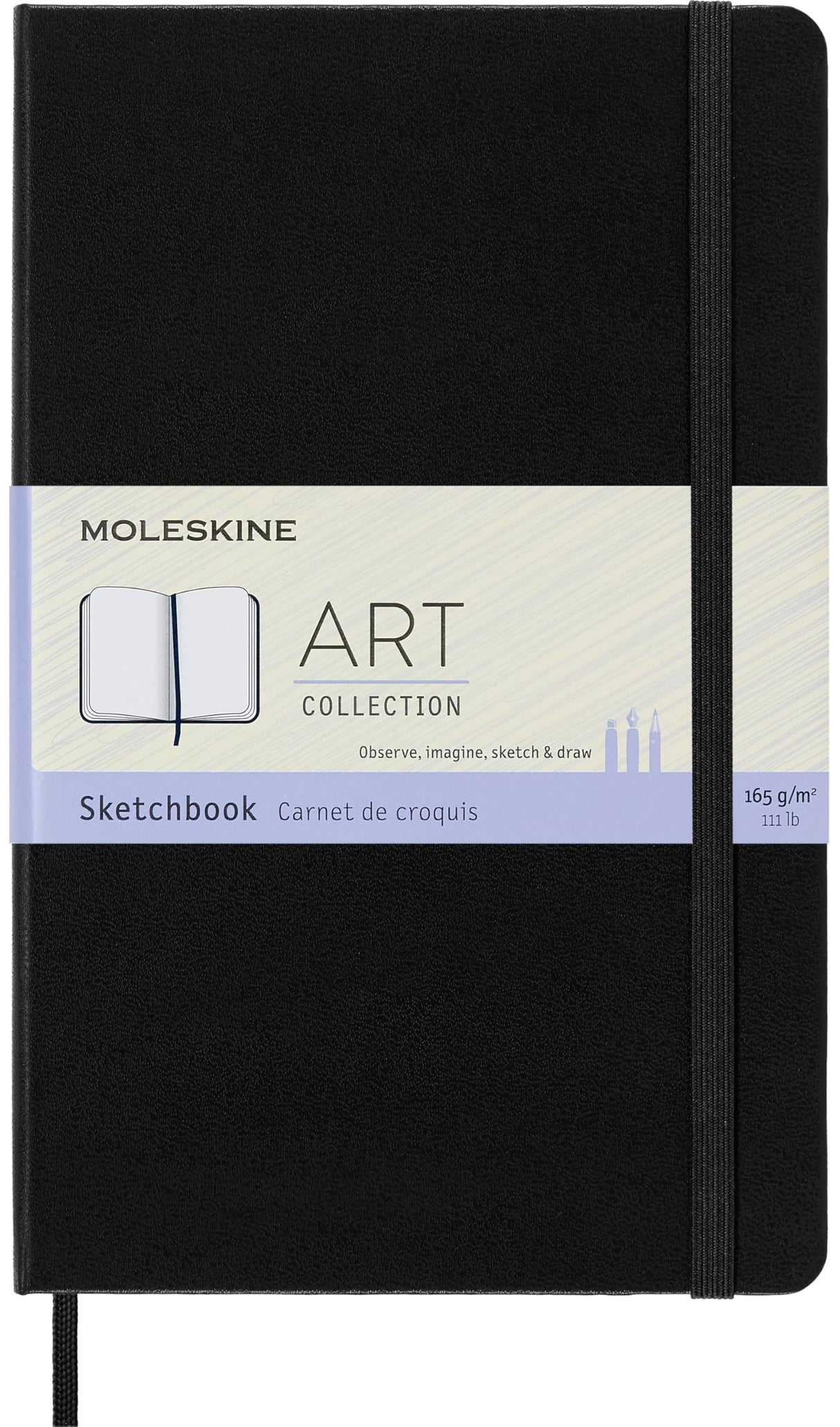 Moleskine Art Sketchbook, Hard Cover, Large (5" x 8.25") Plain/Blank, Black, 104 Pages Moleskine
