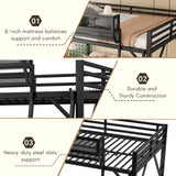 Mirightone Full Size loft Bed with A Shelf, Metal Loft Beds with Soft Ladder Rung Cover, Heavy-Duty Tall Loft Bed Frame for Kids Boys Girls Teens Adults, Noise-Free,No Box Spring Needed, Black Mirightone