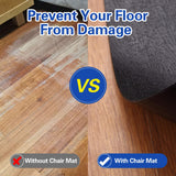 Office Rolling Chair Mat for Hardwood and Tile Floor, Black, Anti-Slip, Non-Curve, Chair Mat Best for Under The Computer Desk, 47 x 35 Rectangular Non-Toxic Plastic Protector, Not for Carpet Lesonic