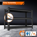 Huhaneon Heavy Duty Garage Shelves - 40''W 1,500Lbs Metal Adjustable Storage Shelving Rack Units for Warehouse Kitchen Pantry Basement 3 Tier Black 39.3" W x 15.7" D x 36" H Huhaneon