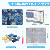 EsLuker.ly Latch Hook Rug Kit DIY Crochet Carpet for Adults Kids Beginners, Starry Sky Patterns Pre-Printed Canvas Yarn Rug Hooking Kits, Creative Craft Home Decor Ideal for Learning Rug Making EsLuker.ly