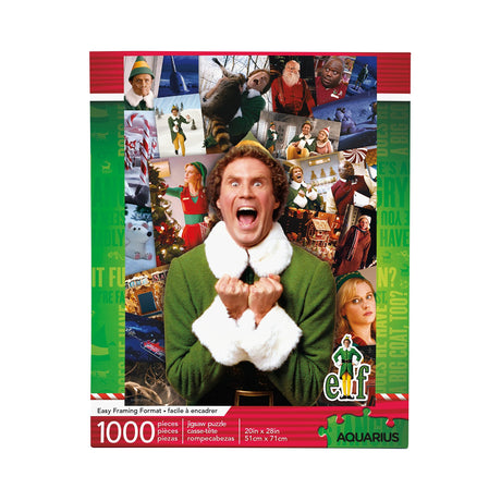 AQUARIUS Elf Collage Puzzle (1000 Piece Jigsaw Puzzle) - Glare Free - Precision Fit - Officially Licensed Elf Merchandise & Collectibles - 20 x 28 Inches AQUARIUS