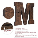 GLIWEN Wooden Home Sign Wall Decor with Artificial Wreath Hanging Wood Home Letters Farmhouse Home Decor for Wall Art Living Room Bedroom Kitchen Doorway,Brown GLIWEN