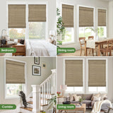 LazBlinds Driftwood Cordless Bamboo Roman Shades – Room Darkening Privacy Blinds for Windows (30.5" W x 64" H) LazBlinds