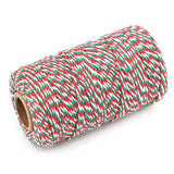 Christmas Twine String,Green Red and White Bakers Twine String,Cotton Gift Wrapping Twine,328 Feet Cotton Arts Crafts Twine String Durable Packing Holiday Twine KINGLAKE