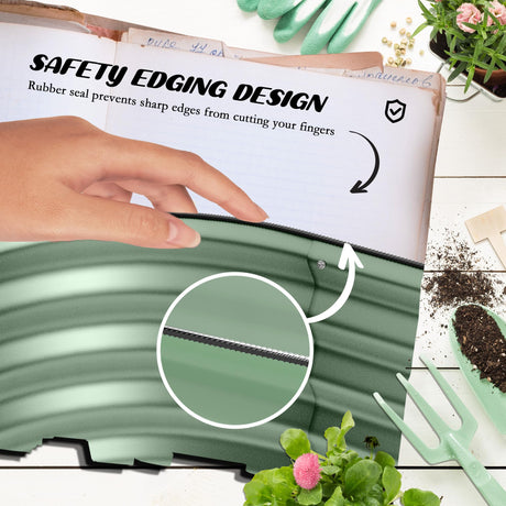 Outsunny 5' x 2' x 1' Galvanized Raised Garden Bed Kit, Outdoor Metal Elevated Planter Box with Safety Edging, Easy DIY Stock Tank for Growing Flowers, Herbs & Vegetables, Green Outsunny
