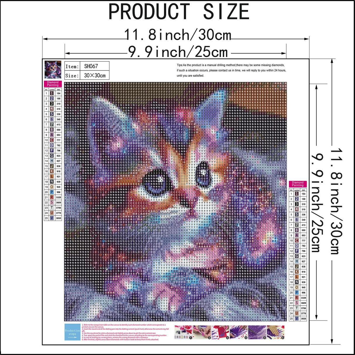 SHICERNHJ Cat Diamond Art Painting Kits,5D Full Round Drill Fluorescent Cat Diamond Art Kits for Adults Beginner,DIY Diamonds Dot Gem Art for Adults Home Wall Decor 12 x 12inch SHICERNHJ