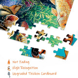 Cat Kitten Puzzle for Adults 1000 Pieces, Funny Cute Jigsaw Puzzle, Fish Flower Book Puzzle BBOLDIN