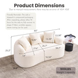 65" Curved Loveseat,Deep Seat Cloud Floor Couch with 3 Backrest,Cozy Chenille Fabric,Small Loveseat for Small Spaces,Bedroom,Office,Apartment Quorflax