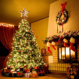 EAMBRITE 13.37” 40 LED Christmas Rattan Tree Topper, Indoor Rustic Natural Star Treetop EAMBRITE