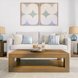 Plank+Beam Modern Rectangular Coffee Table with Shelf, Solid Wood, 40 Inch, Center Table with Storage, 2 Tier Tea Table for Living Room, Pecan Wirebrush Plank+Beam