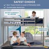 Delta Children Twin Loft Bed with Guardrail and Ladder (Coordinates with Batman, Spider-Man & Harry Potter Tents Sold Separately), Grey Delta Children