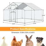 Morngardo Chicken Coop Large Metal Run for 20 Chickens Walk in Yard Poultry Cage Hen House with Waterproof Cover (96.8 Square Feet) Morngardo