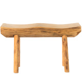 Vintiquewise Rustic Carved Wood Natural Edge Entryway Log Accent Bench Vintiquewise