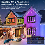 Smart Permanent Outdoor Lights for House, 49.6ft with 30 RGB+IC Smart Outdoor Lights, P67 Waterproof with DIY Scene for Halloween Christmas Decor, Remote Control, Work with Alexa, Google Assistant MFROO