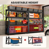 MDXEKE 5000lbs Garage Shelving Heavy Duty, 4-Tier Metal Adjustable Garage Shelves, Storage Shelves for Warehouse, Pantry, Basement, 59" W X 20" D X 79" H (Black, 59x20x79) MDXEKE