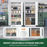 Letaya Metal Garage Storage Cabinets with Lock Door and Adjustable Shelves, Steel Tool Cabinets for Home,Office,Warehouse Organisieren (White, 71" H) Letaya