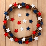 Bucherry 135 Pcs Wooden Stars Decorations 4th of July Patriotic Star Ornaments for Crafts Red White Blue Star Shape Cutouts Vase Bowl Filler Tiered Tray Decor for Independence Memorial Day Bucherry