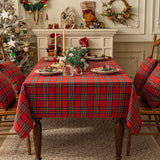 Softalker Christmas Checkered Tablecloth Rectangle - Red Buffalo Plaid Linen Cotton Gingham Xmas Table Cloths, Winter Farmhouse Table Decorations for Dining/Parties/Holiday, 54 x 80 Inch Softalker