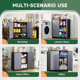 Letaya Metal Storage Cabinets with Lock Door,2 Adjustable Shelves Organizer Steel Storage Cabinets for Home,Office,Warehouse,Garage,Employee Lockers(Black Gray) Letaya