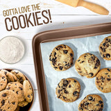 NutriChef 2-Piece Premium Nonstick Cookie Sheets for Baking - Slick Carbon Steel Baking Sheet Set w/ Raised Edges for Roasting, Baking, & More - 15" x 11" & 13" x 9" - PTFE, PFOA, PFOS Free NutriChef