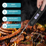 Ultrean Digital Meat Thermometer for Cooking,Ultra-Fast Instant Read Food Thermometer with Backlight,Foldable Probe,Waterproof Kitchen Thermometer for BBQ,Grill,Fry,Oven,Candy Making Ultrean